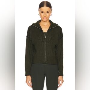 Carmen Knit Half Zip Sweatshirt in Dark Olive Dz Medium EUC
